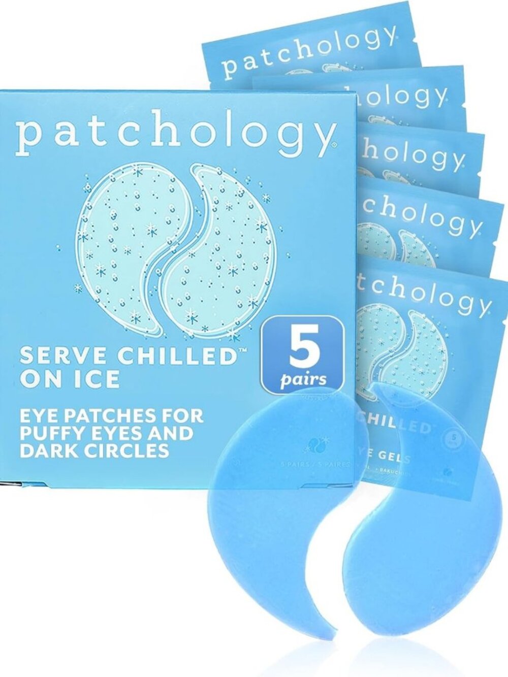 Cooling Blue Under Eye Patches for Puffy Eyes | 5 Pairs | Hydrating & Soothing